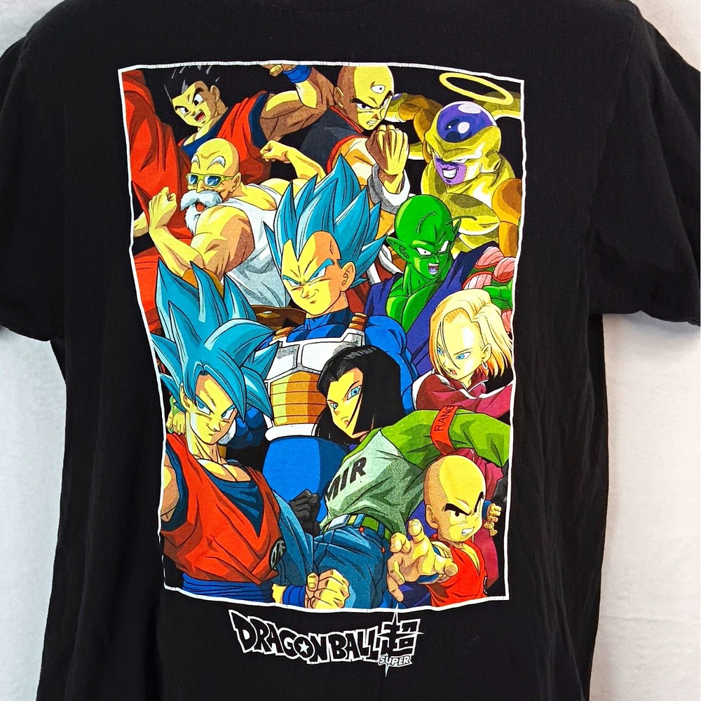 Toei Animation Dragon Ball Super Black T-Shirt 100% Cotton Size LG